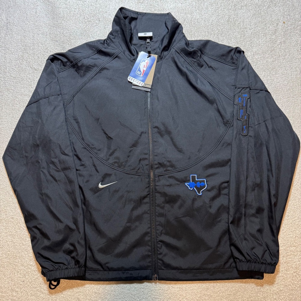 Nike Dallas Mavericks Women M Courtside Retro Fly Jacket Black NWT DZ0386-010